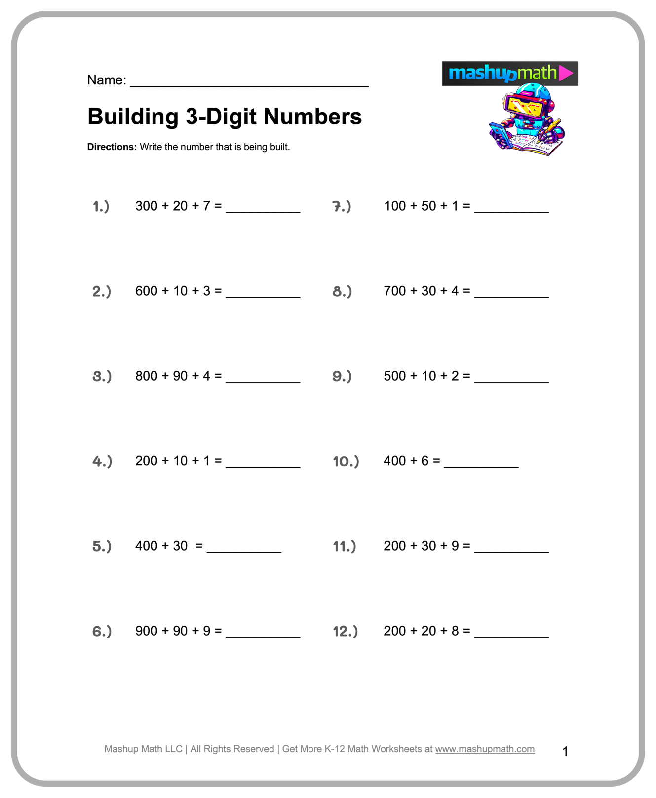 Printable Worksheets and Answer Keys
