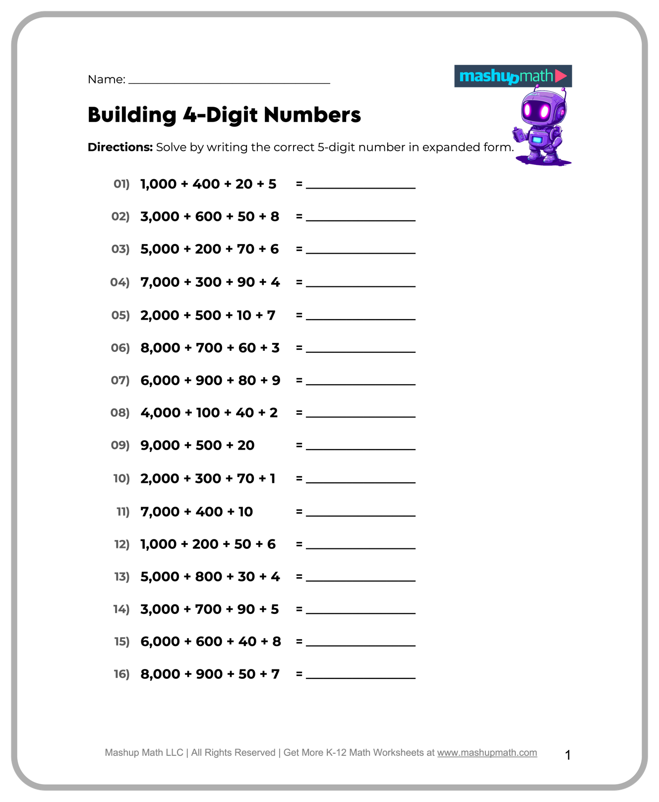 Free 5th Grade Math Worksheets Printable W Answers Mashup Math