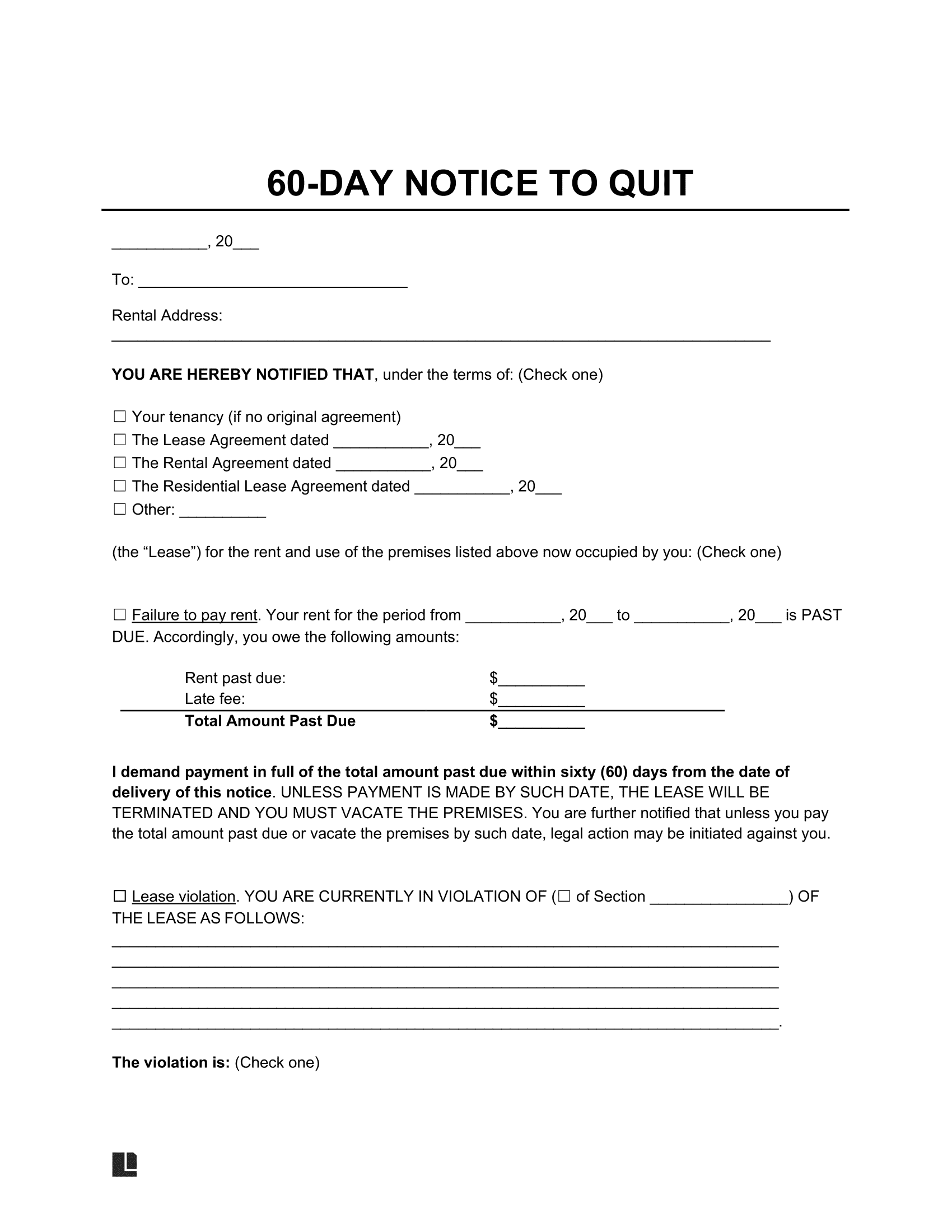 60-Month Questionnaire Printable