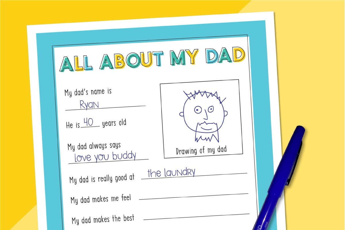 Free All About My Dad Printable For Father s Day Hey Let s Make Stuff