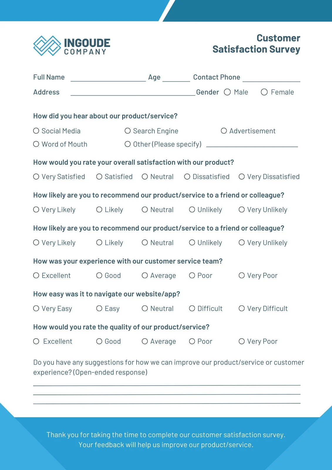 Free And Customizable Questionnaire Templates Canva