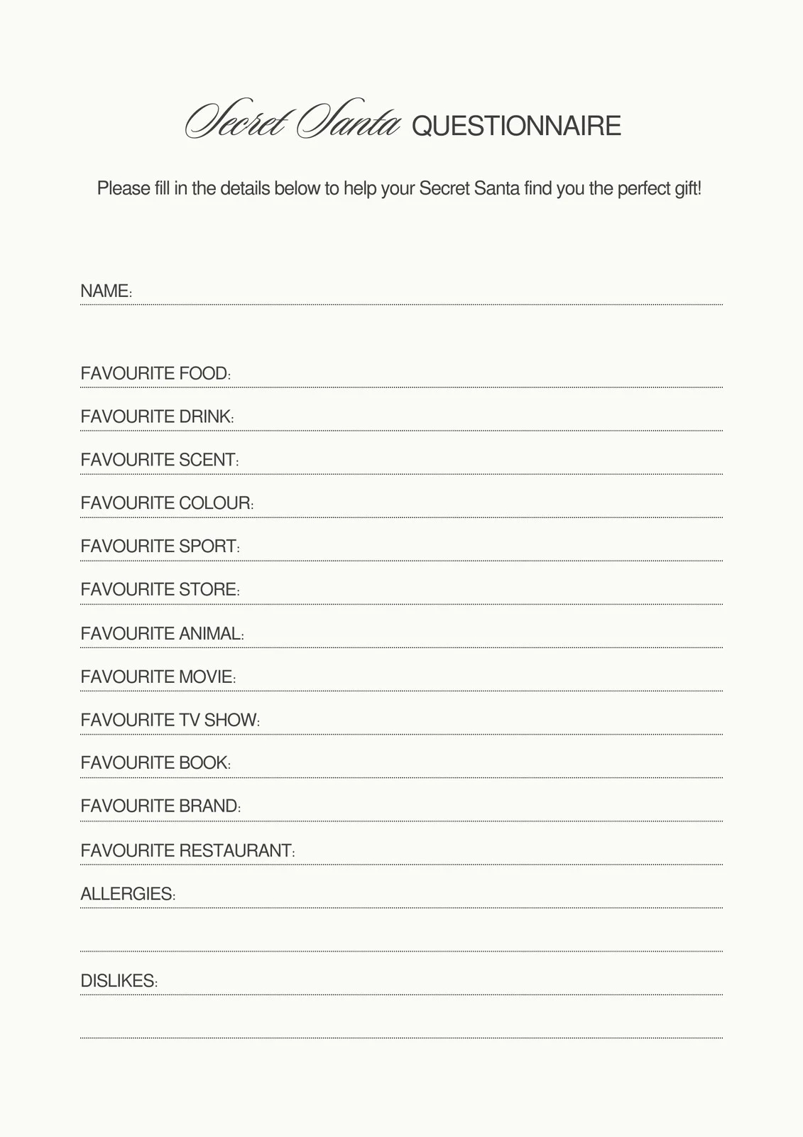 Free And Customizable Questionnaire Templates Canva