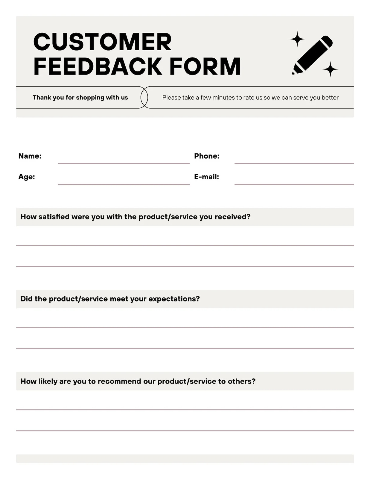 Free And Customizable Questionnaire Templates Canva