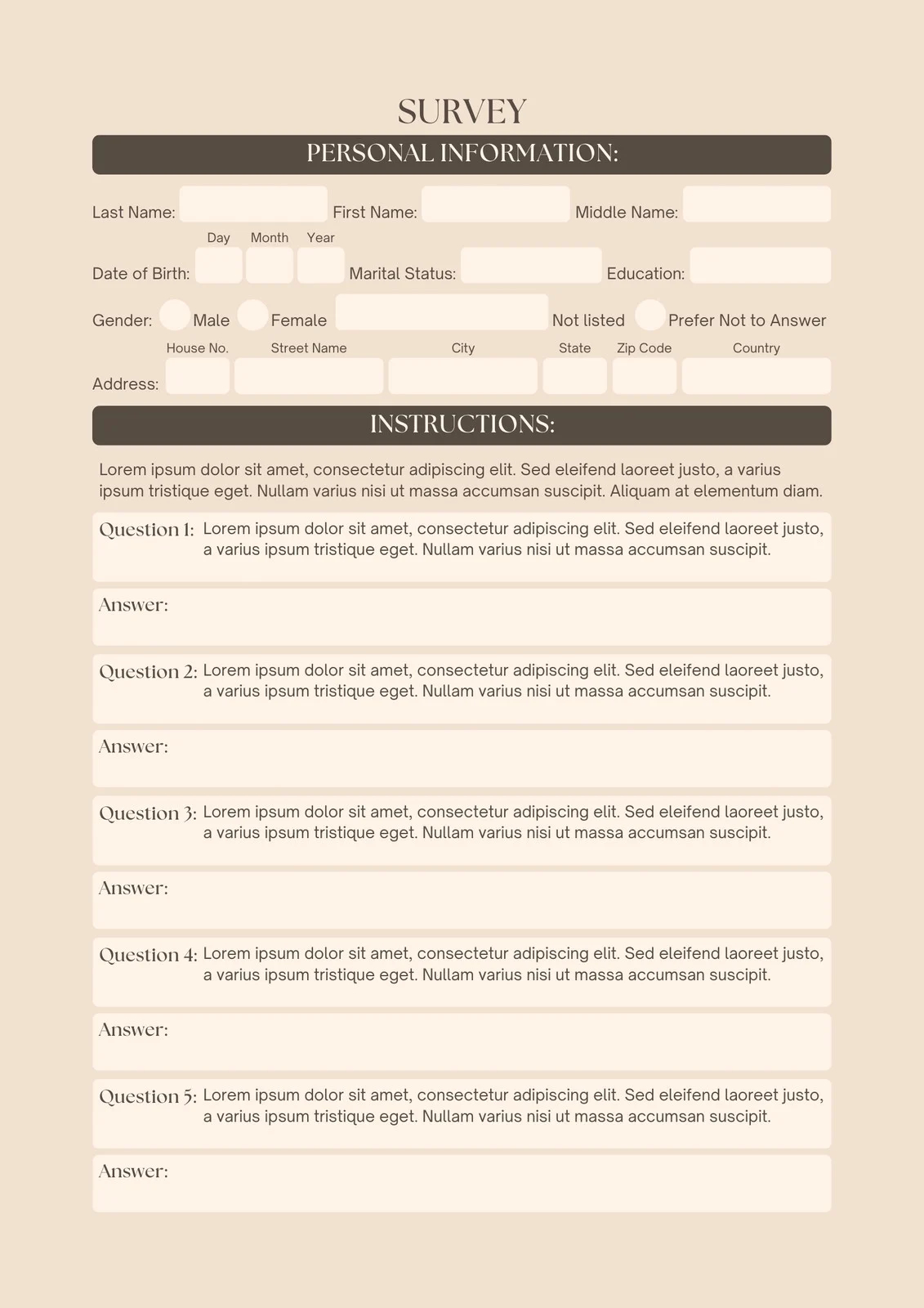 Free And Customizable Survey Templates