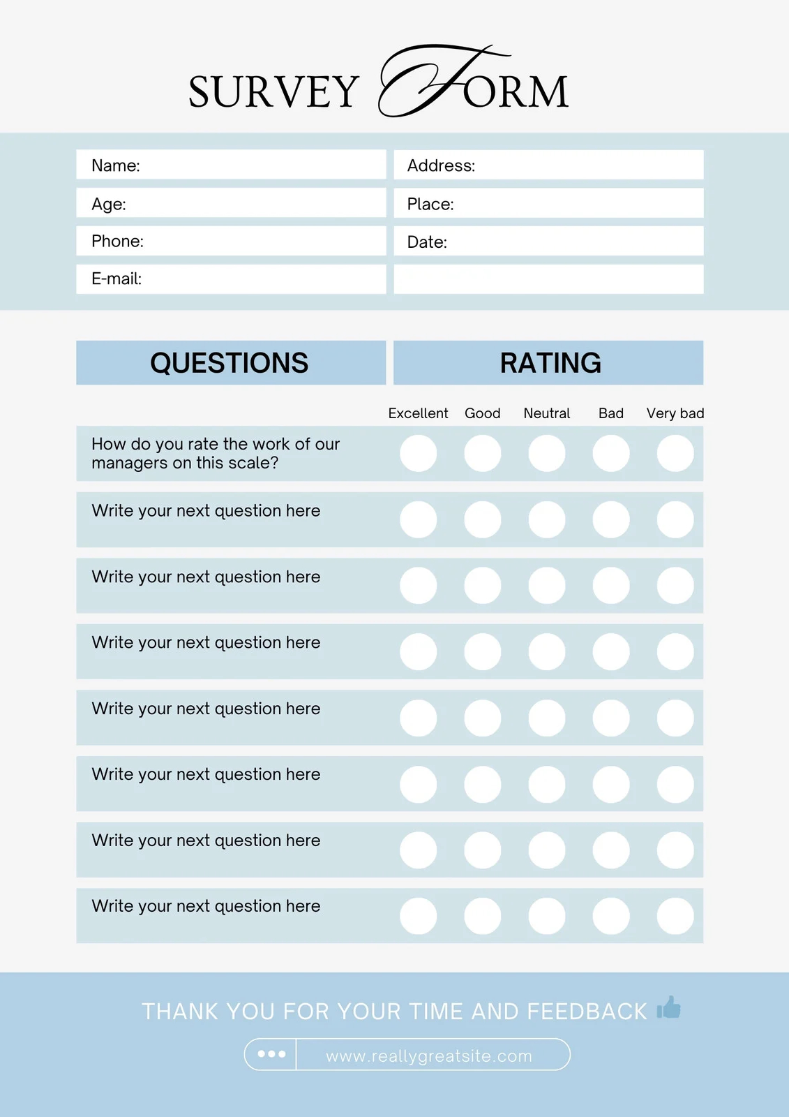 Free And Customizable Survey Templates
