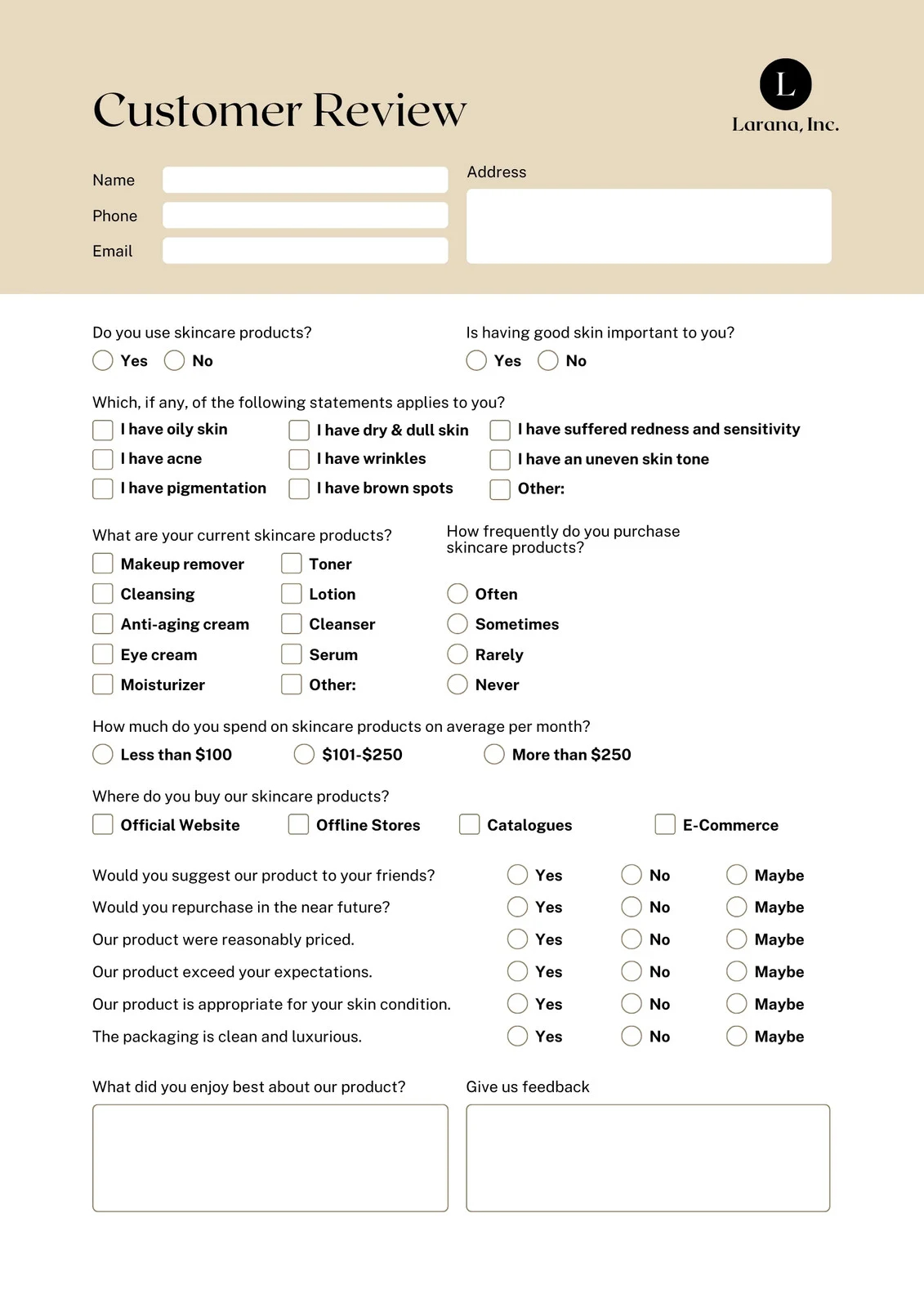 Free And Customizable Survey Templates