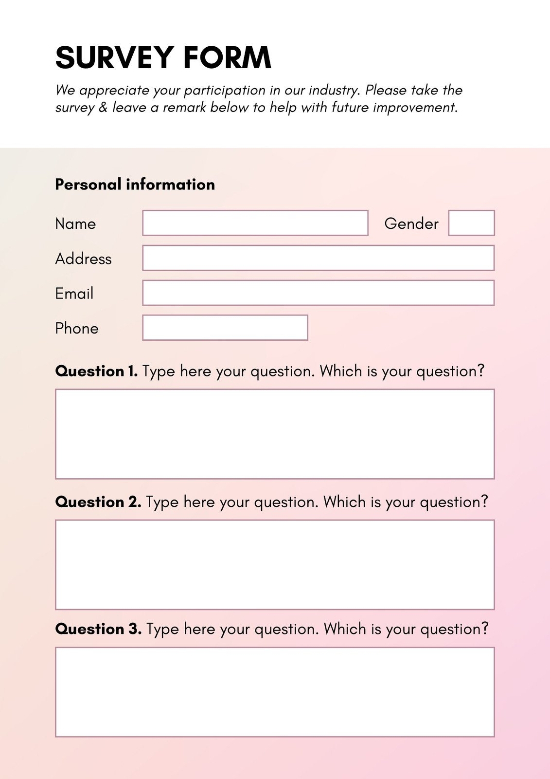 Free And Customizable Survey Templates Worksheets Library