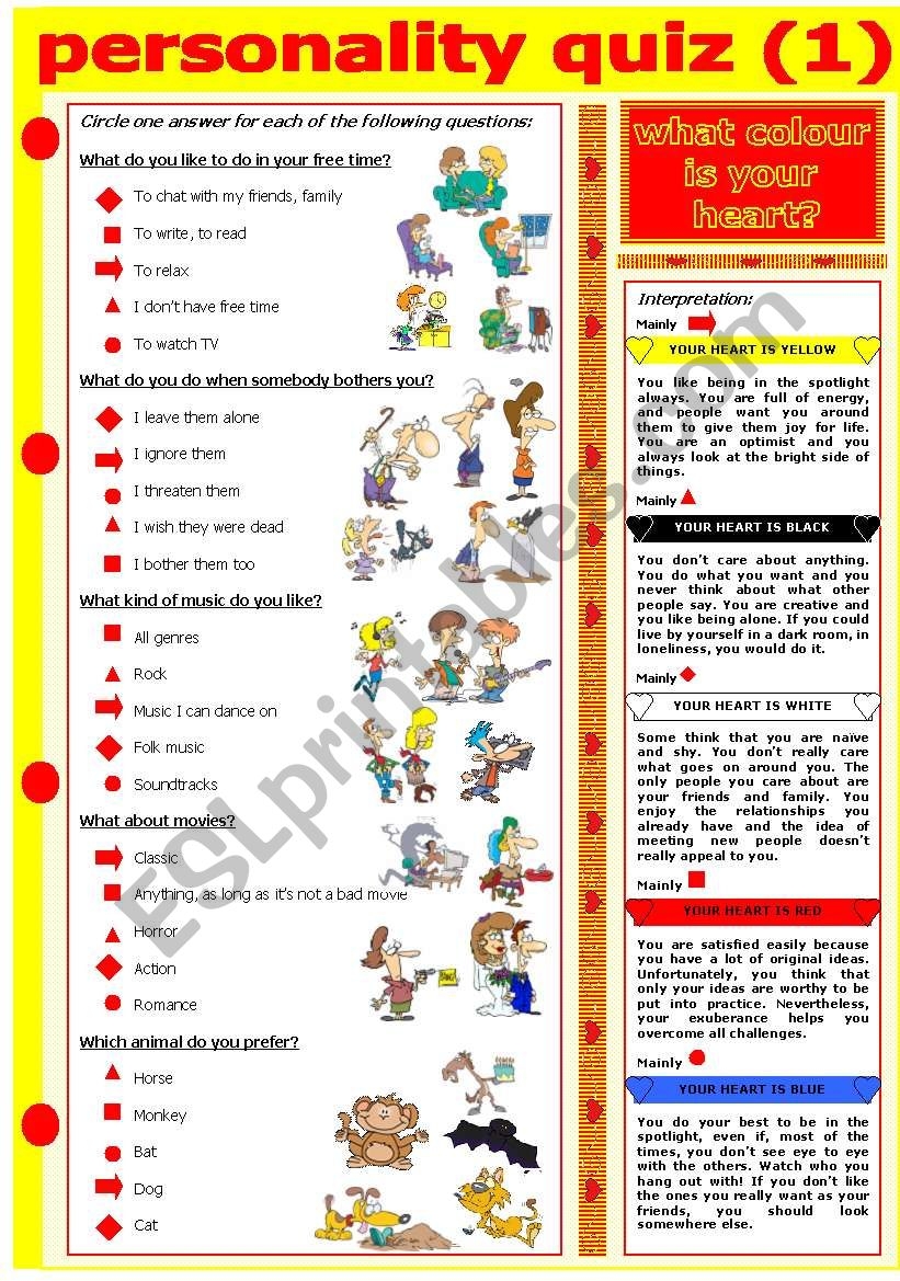 Free And Printable Personality Sample Questions With Answers Worksheets Library