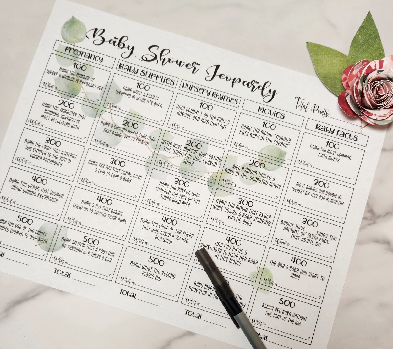 FREE Baby Jeopardy Questions And Answers 3 Versions Leap Of Faith Crafting