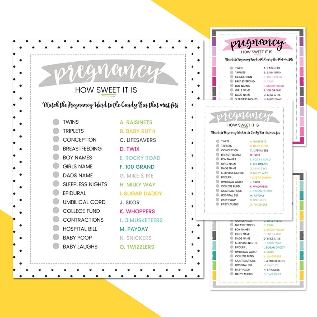 Printable Baby Shower Games with Answers