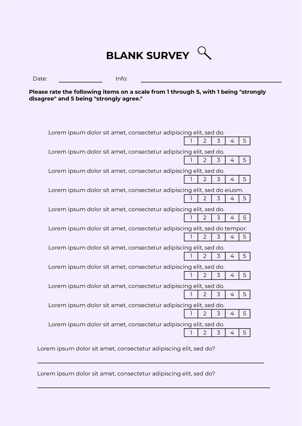 Free Blank Survey Template For Google Docs