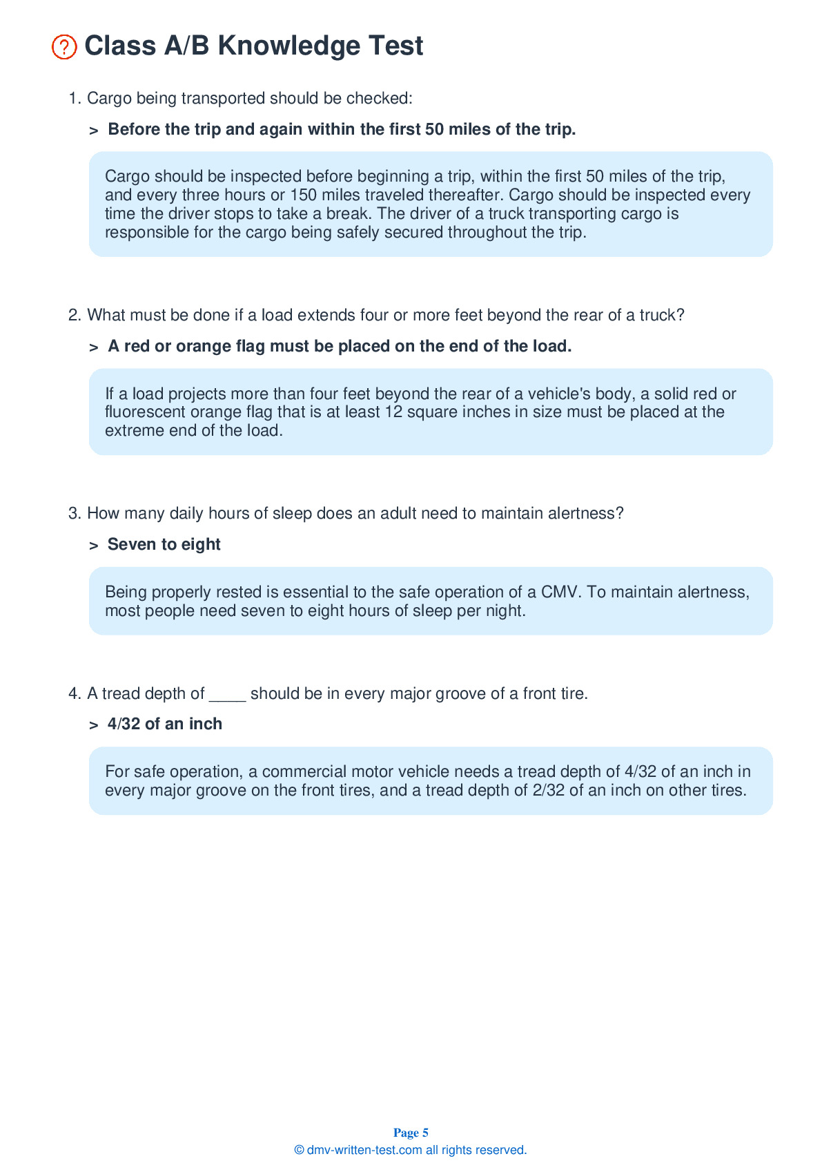 FREE California Knowledge Test Class A Real 2025 CDL Questions 