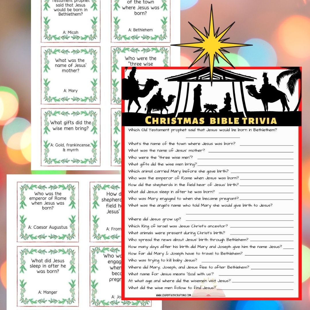 FREE Christmas Bible Trivia Printables 2 Versions Leap Of Faith Crafting