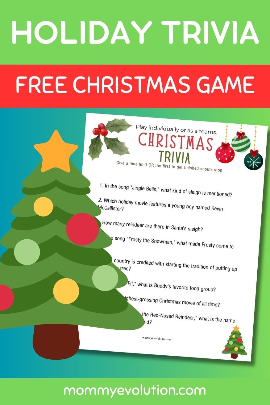 Free Christmas Trivia Game Printable Mommy Evolution