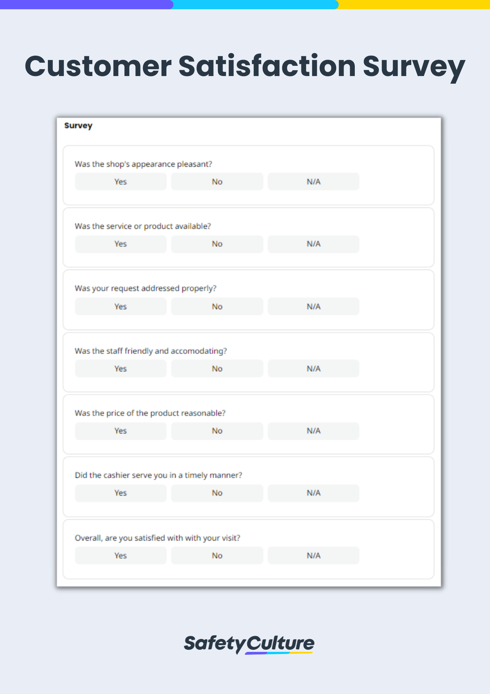 Free Customer Satisfaction Survey Forms PDF SafetyCulture