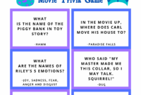 FREE Disney Pixar Trivia Game Printable For Kids And Grown Ups