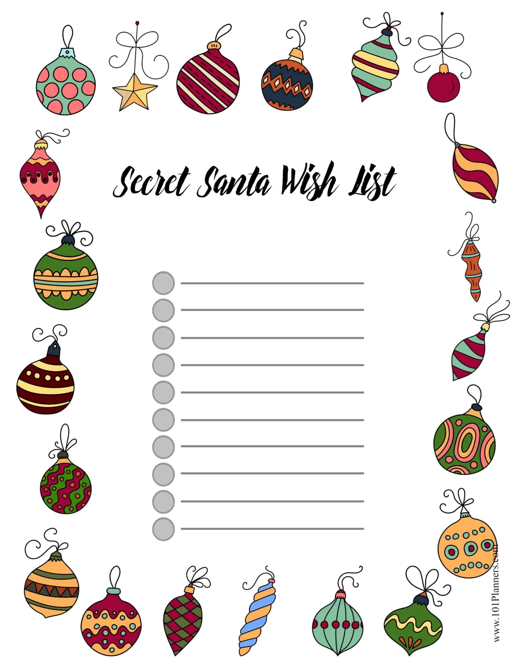 Free Editable Secret Santa Form Template