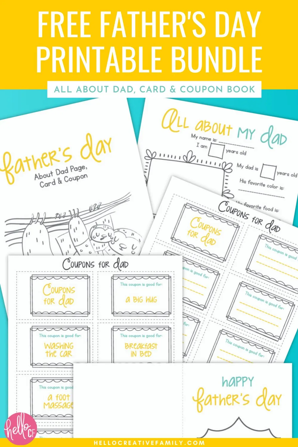 Free Father s Day Printable Card Coupon Book Mom Questionnaire