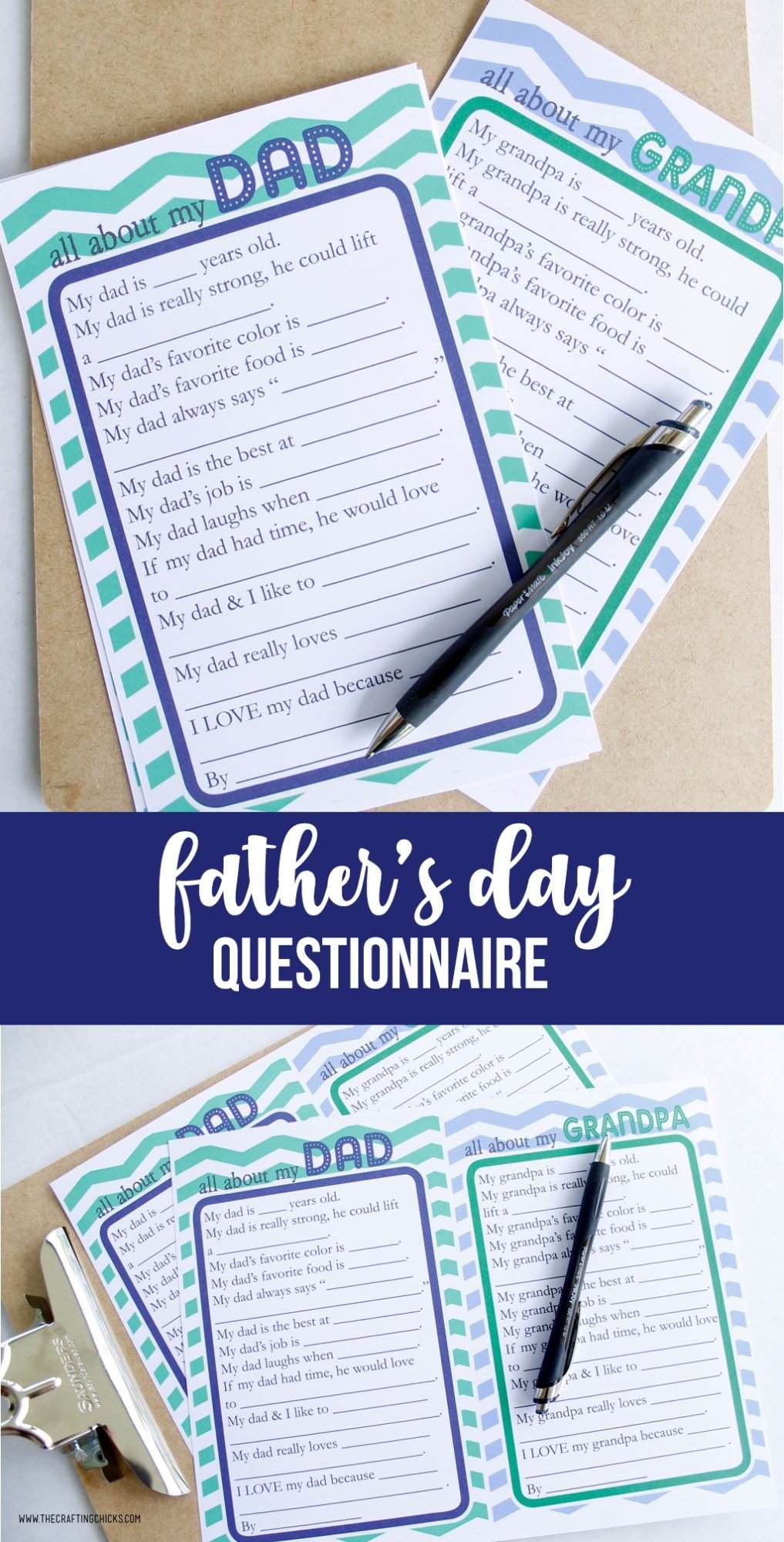 Free Father s Day Questionnaire A Special Keepsake For Dad The Crafting Chicks