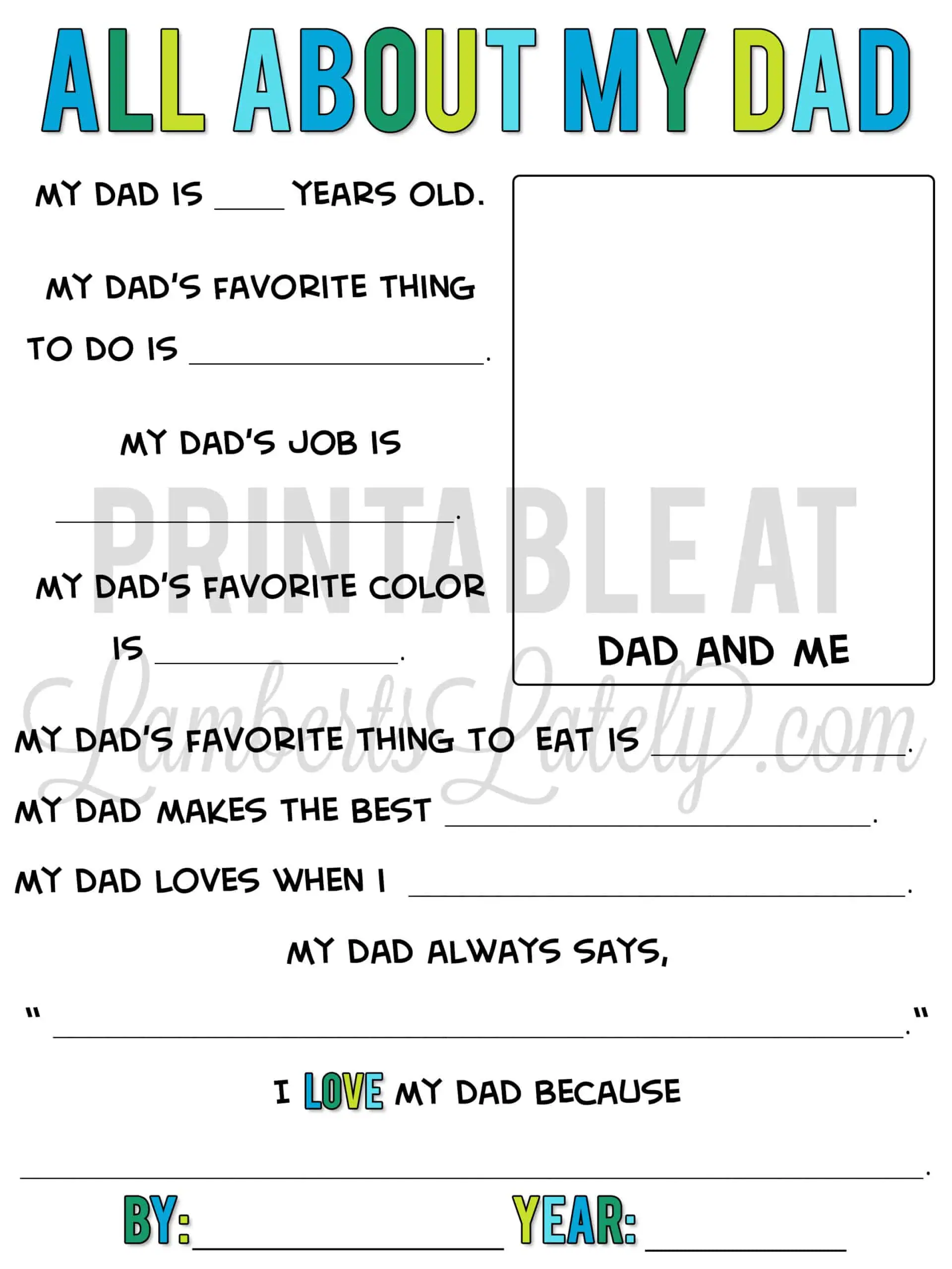 Free Father s Day Questionnaire Printable Lamberts Lately