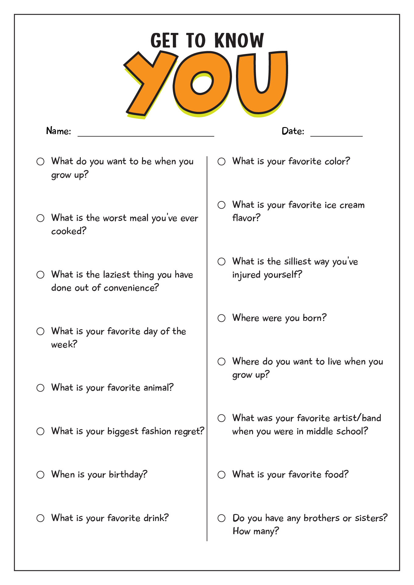 Free Getting To Know You Questions For Kids Worksheet Download Free Getting To Know You Questions For Kids Worksheet Png Images Free Worksheets On Clipart Library