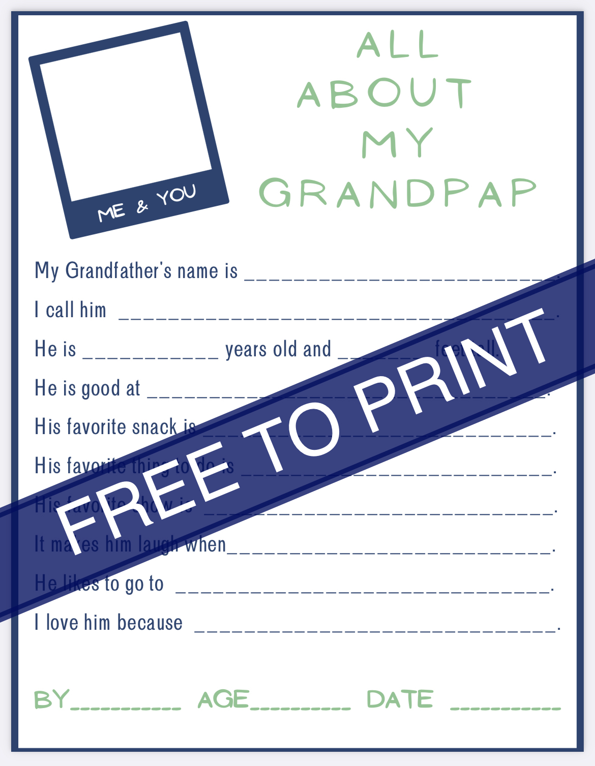 Printable for Father's Day Questions