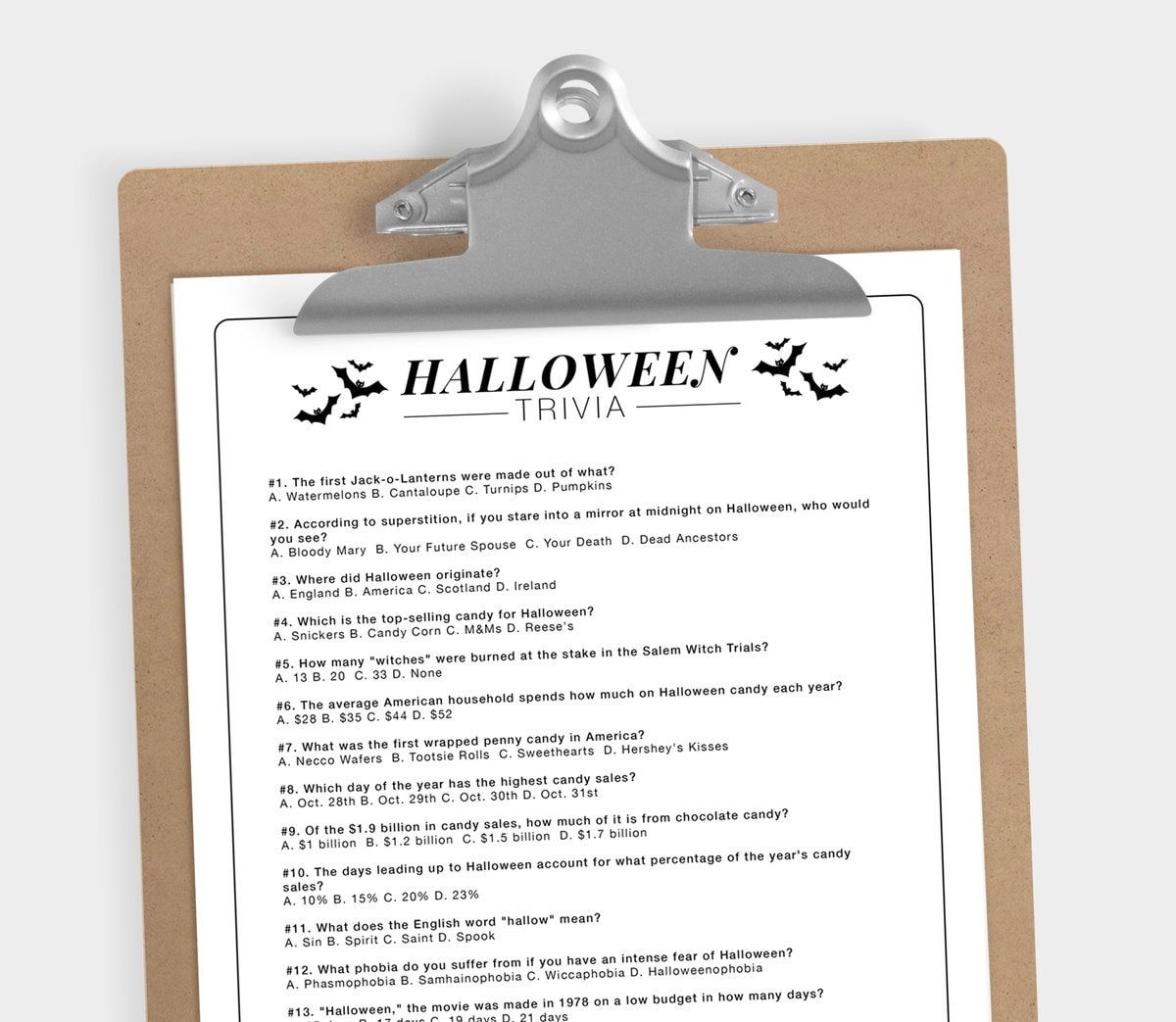FREE Halloween Trivia Lil Luna