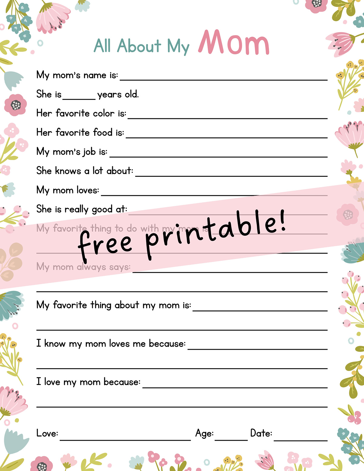 free mom grandma questionnaires for mother s day mom in pajamas