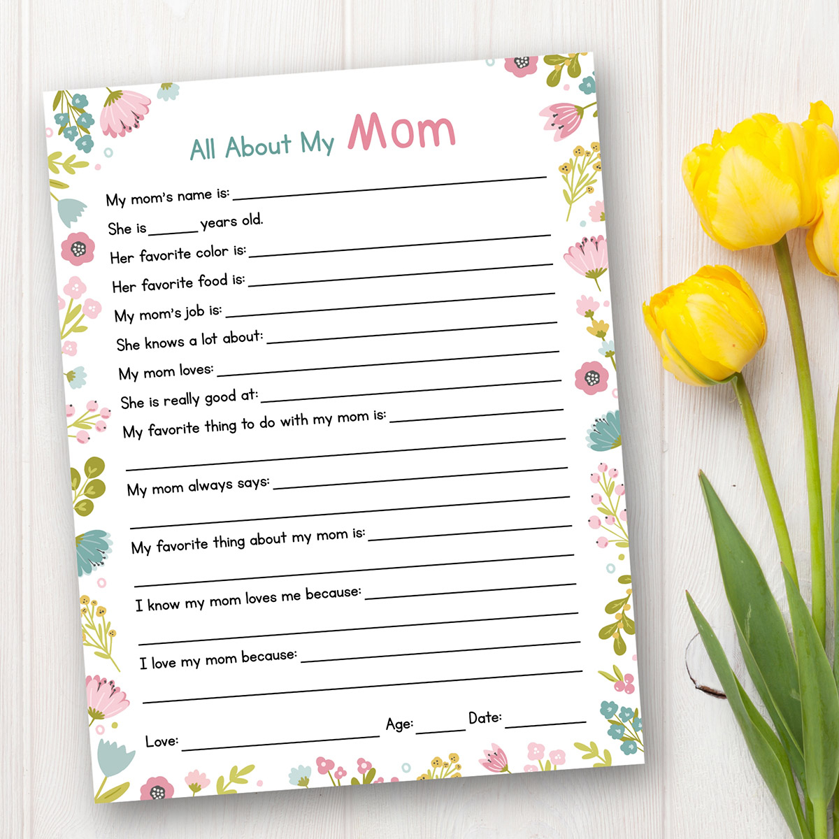 Free Mom Grandma Questionnaires For Mother s Day Mom In Pajamas