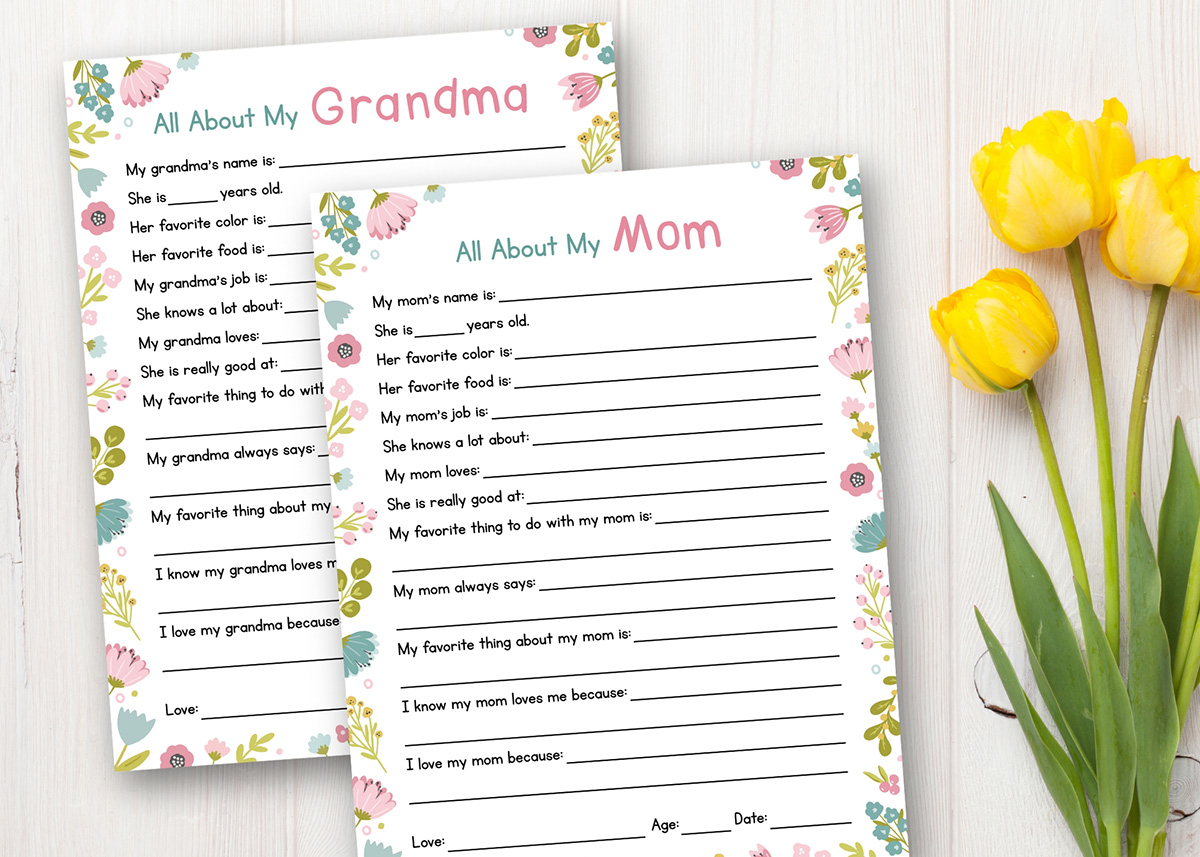 Free Mom Grandma Questionnaires For Mother s Day Mom In Pajamas
