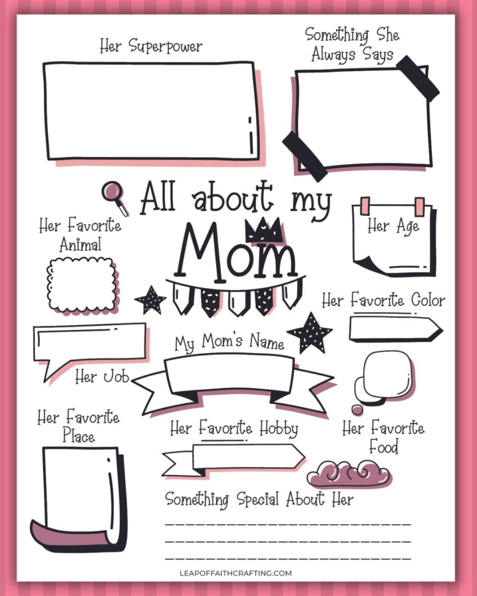 Mother's Day Questionier Printable for Free