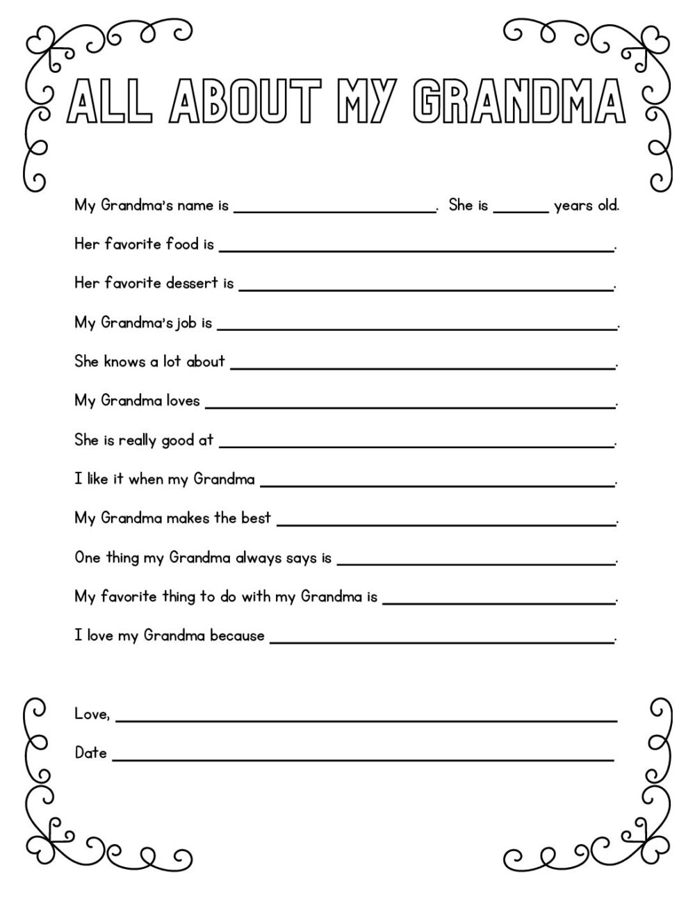 free mother s day printable questionnaires a special gift idea
