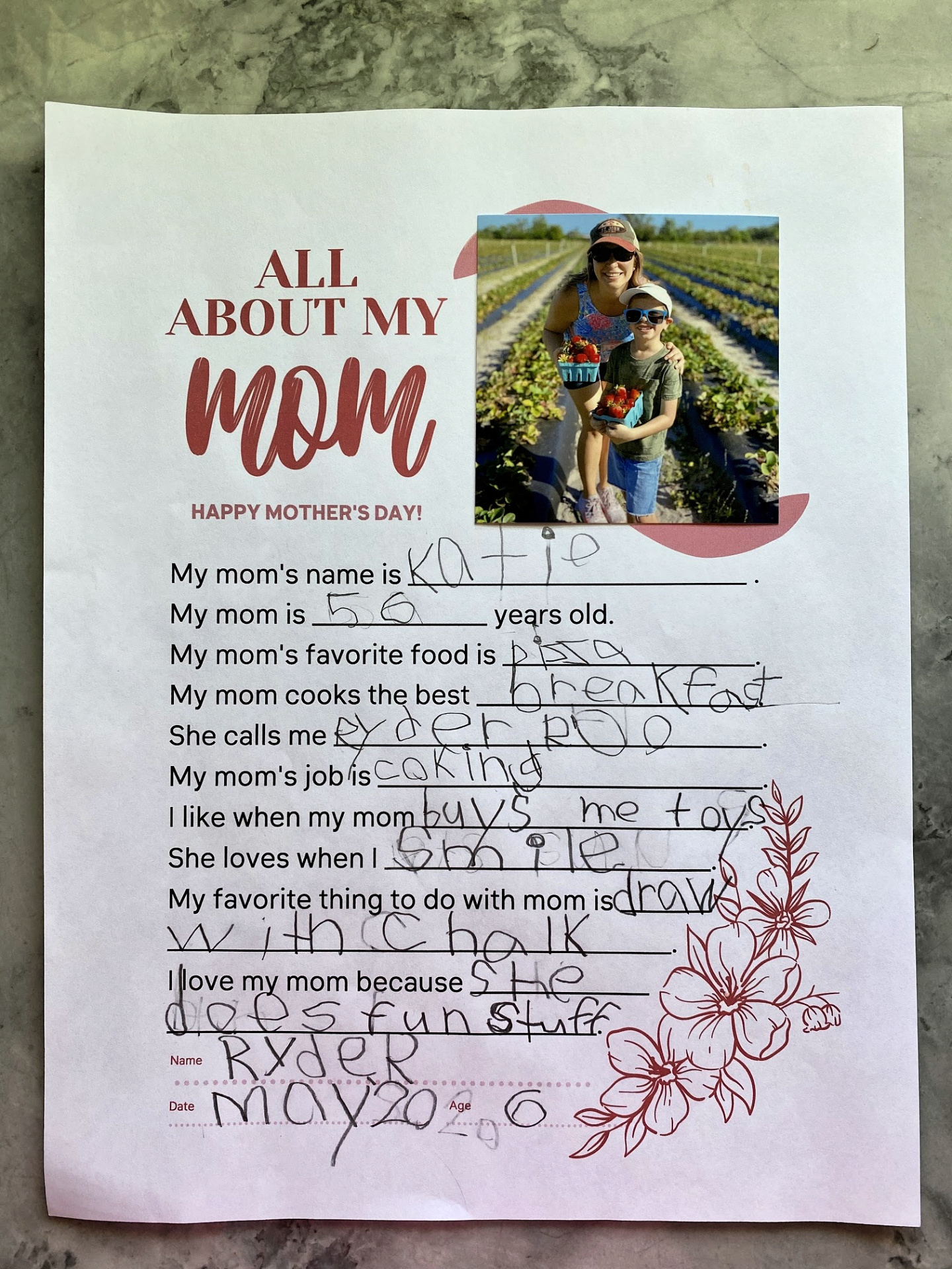 Free Mother s Day Questionnaire Printable Sew Woodsy