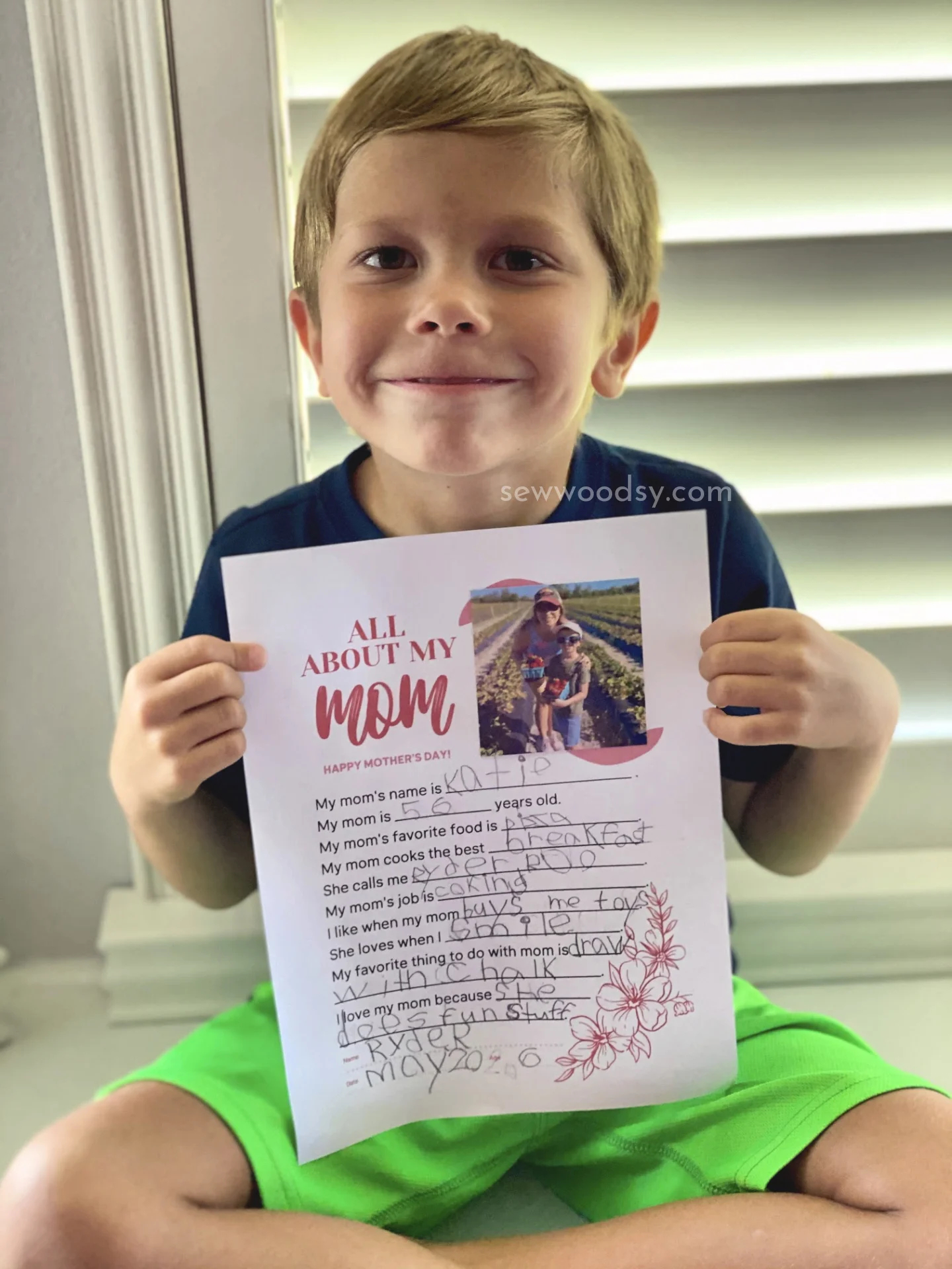 Printable Toddler All About Mom Survey