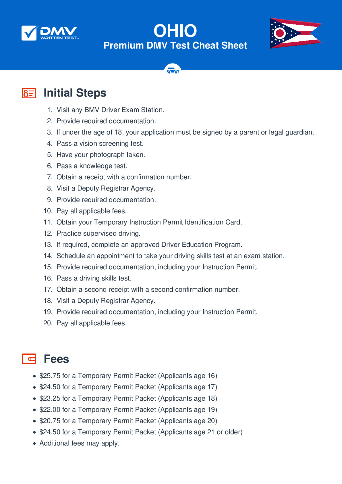 FREE Ohio Permit Test 2 Real 2025 DMV Test Questions