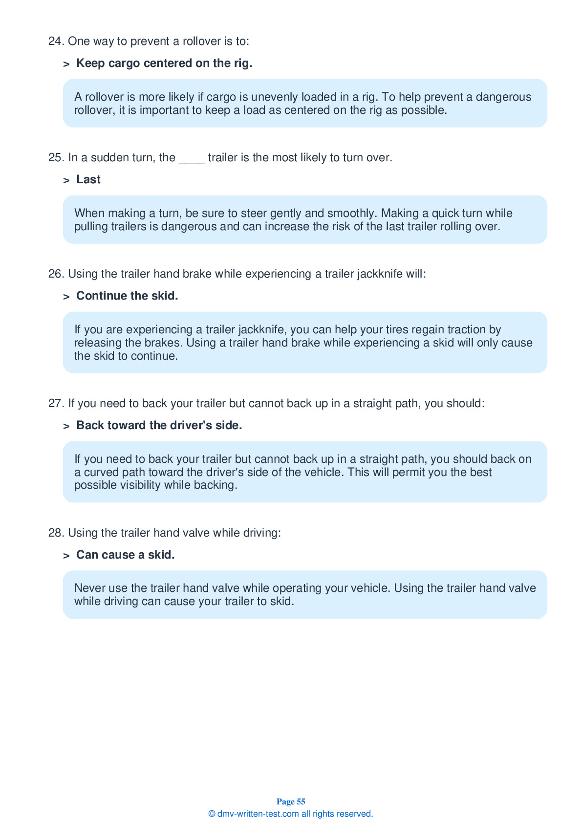 FREE Pennsylvania Knowledge Test Class A Real 2025 CDL Questions 