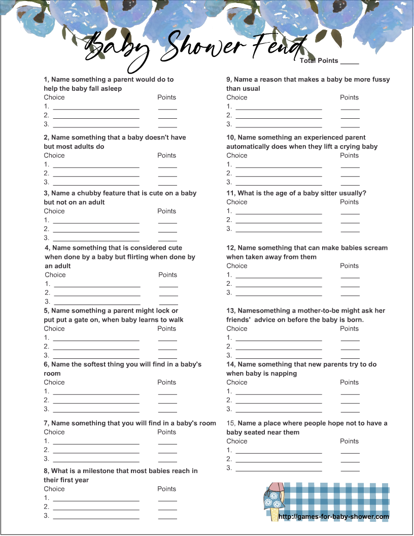 Printable Family Feud Questions and Answers