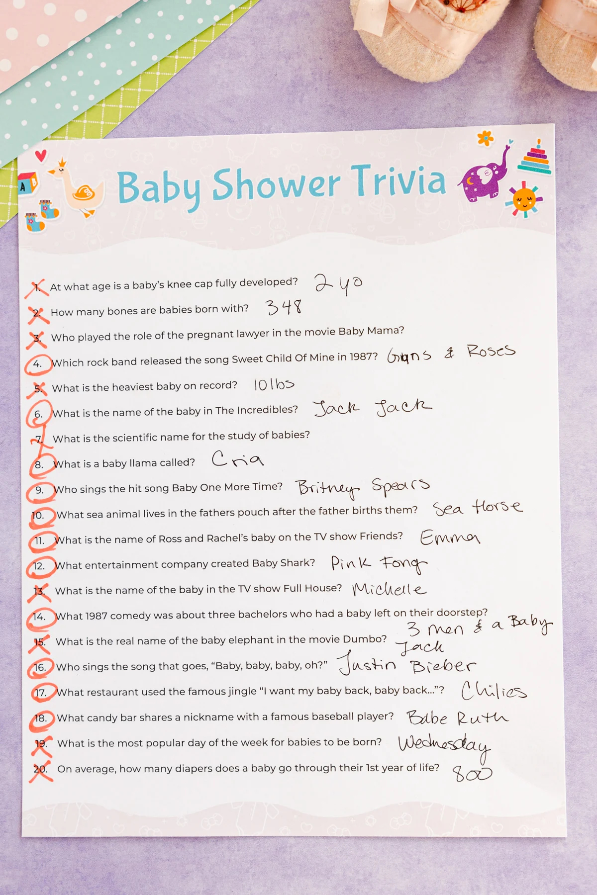 Free Printable Baby Shower Trivia Game Play Party Plan