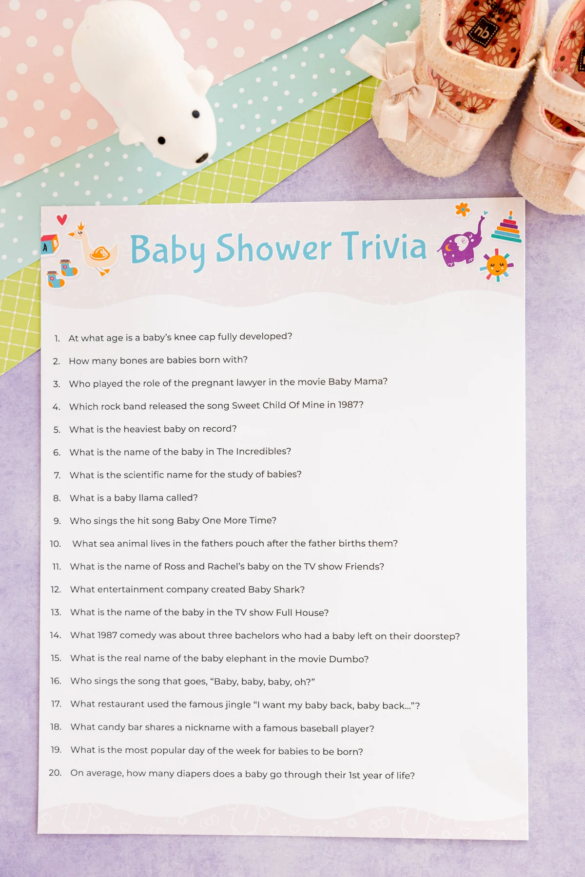 Free Printable Baby Shower Trivia Game Play Party Plan