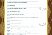 Free Printable Bible Trivia Quiz With Answer Key