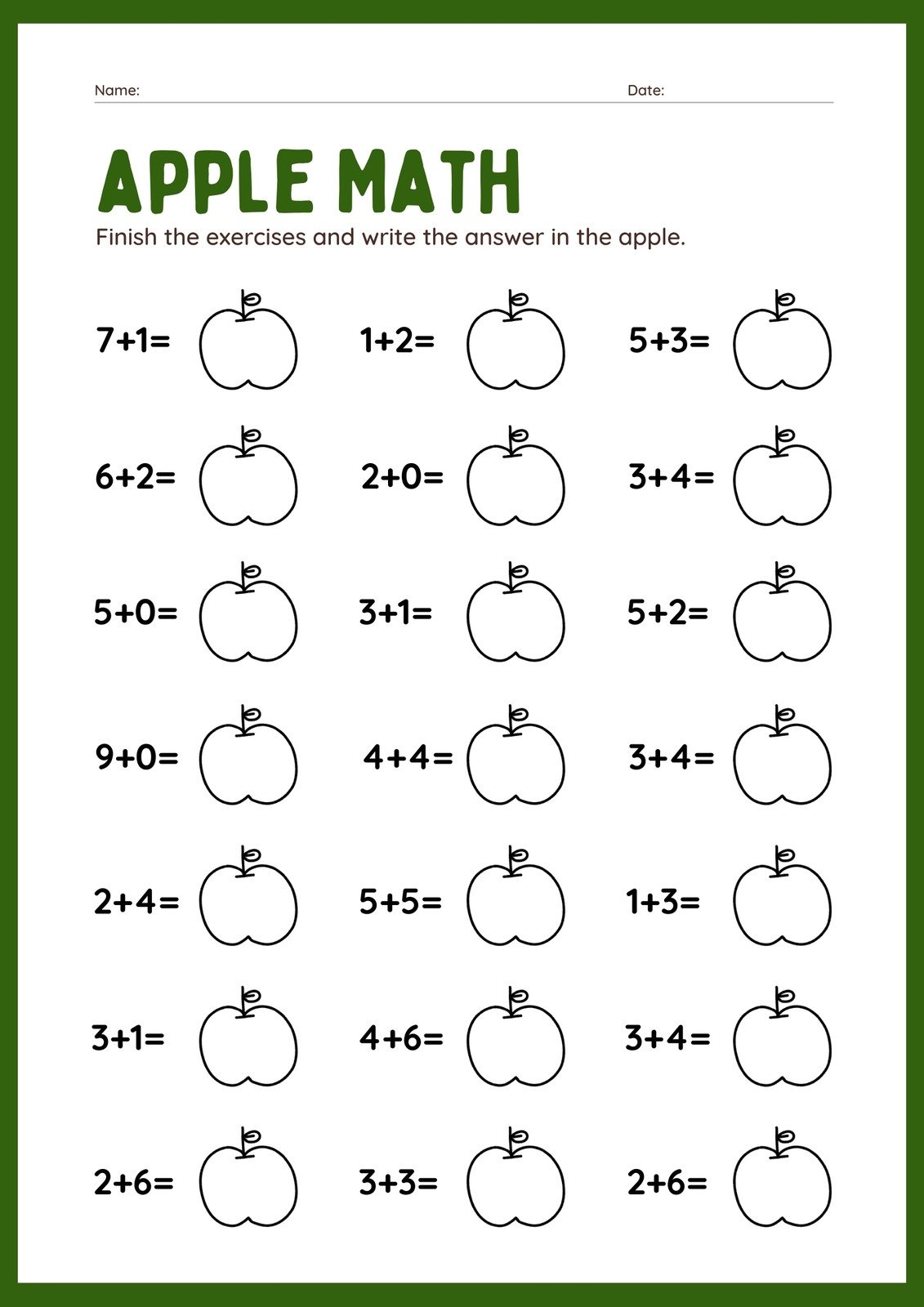 Math Questions Printable
