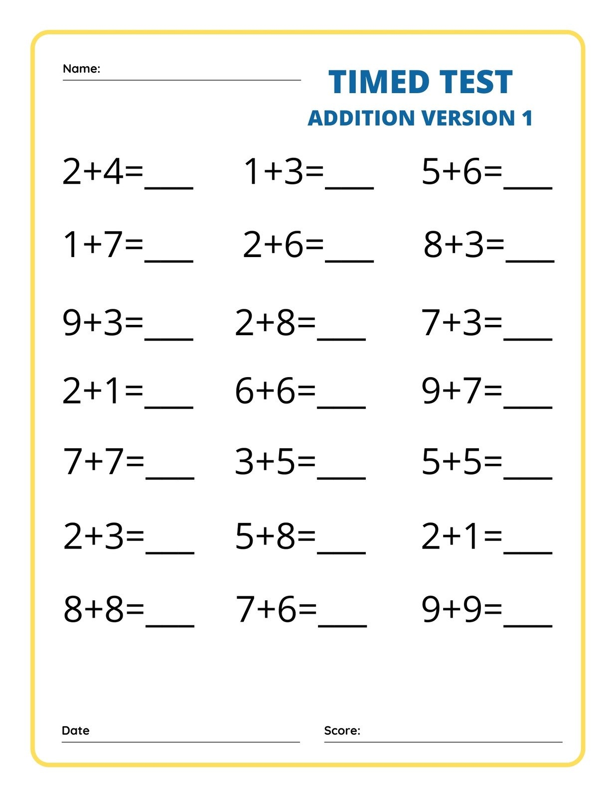 Free Printable Customizable Math Worksheet Templates Canva Worksheets Library