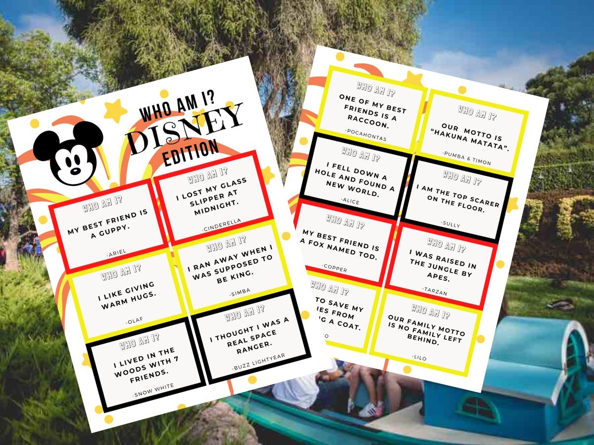 FREE Printable Disney Trivia Game Who Am I 
