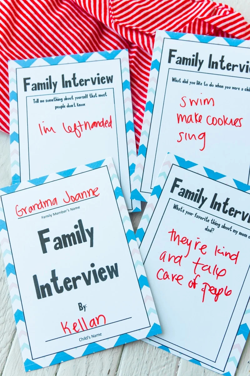 Free Printable Family Interview Questions Play Party Plan