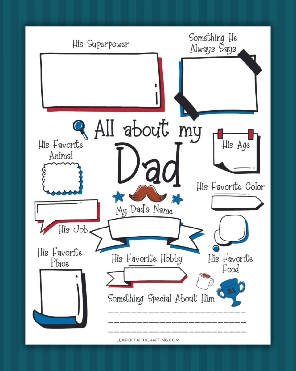 Free Printable Father s Day Questionnaire About Dad Leap Of Faith Crafting
