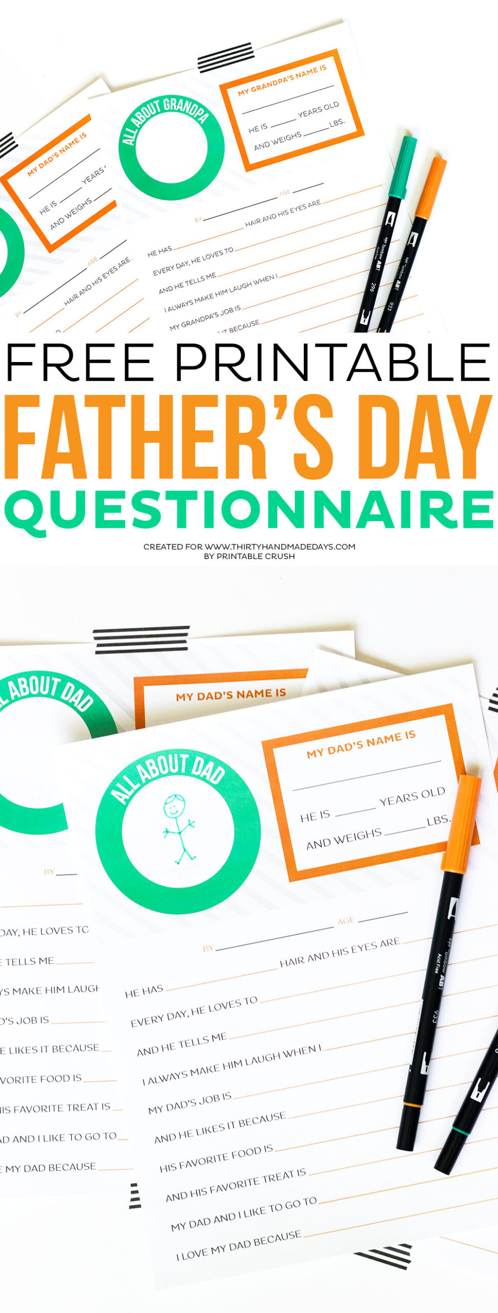 FREE Printable Father s Day Questionnaire Thirty Handmade Days