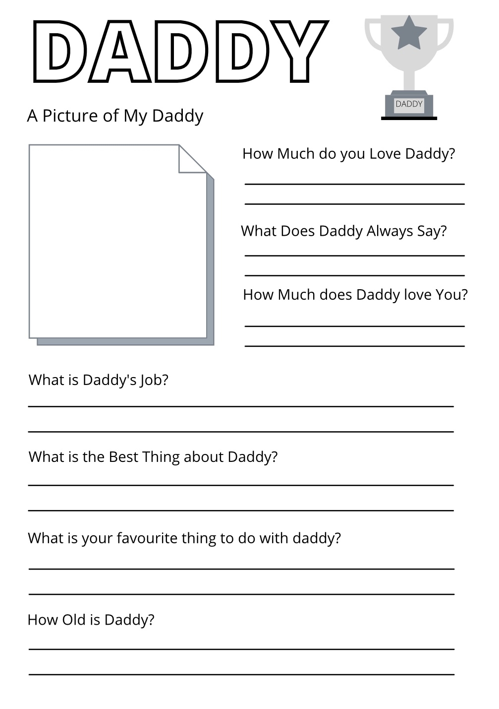 Free Printable Father s Day Questionnaires