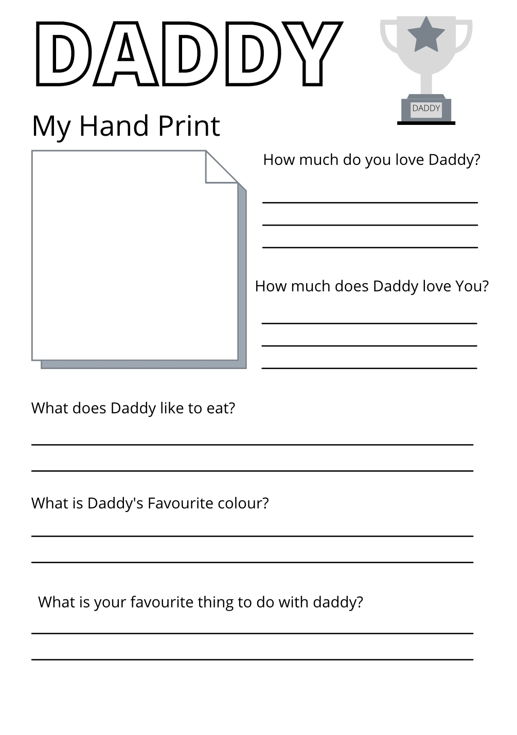Free Printable Father s Day Questionnaires