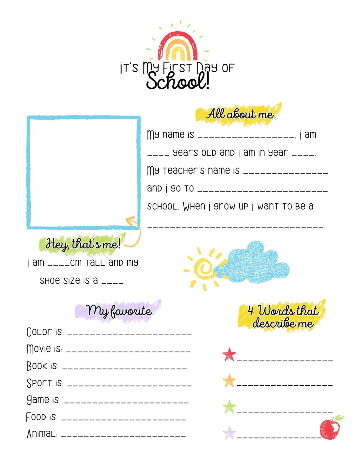 Free Printable First And Last Day Of School Questionnaire We Made This Life
