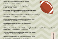 Free Printable Football Super Bowl Trivia Quiz